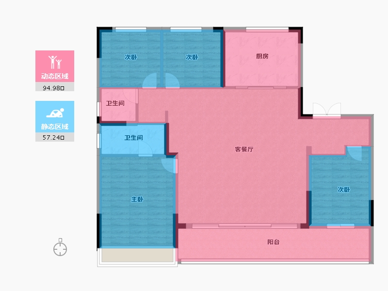 安徽省-芜湖市-信达万科樾江望-140.00-户型库-动静分区