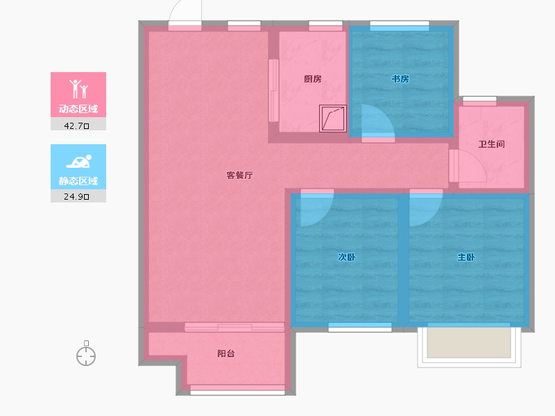 安徽省-蚌埠市-中国铁建·燕南苑花语苑-58.90-户型库-动静分区