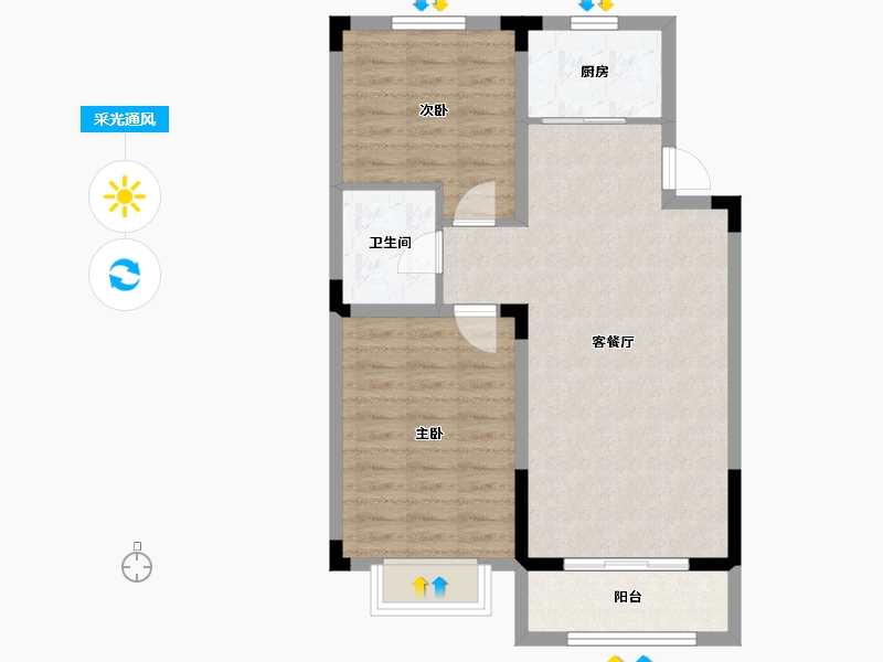 辽宁省-鞍山市-上峰景城-70.57-户型库-采光通风