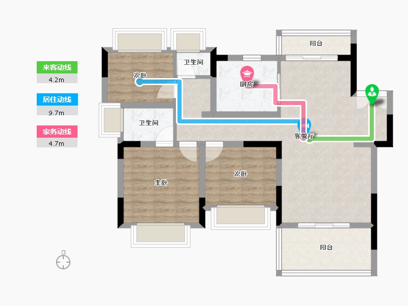 湖北省-十堰市-新时代·江屿城-84.91-户型库-动静线