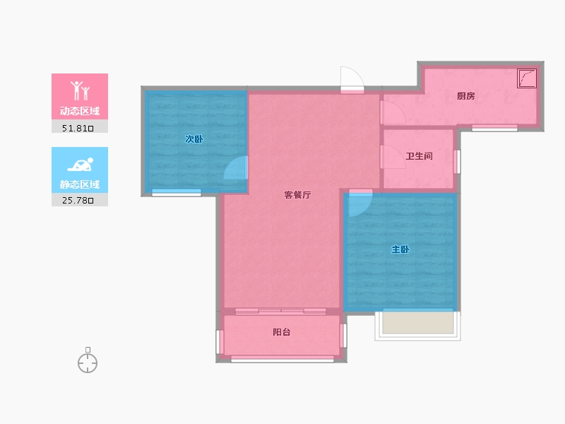 山西省-临汾市-公园壹号·公园道-69.40-户型库-动静分区