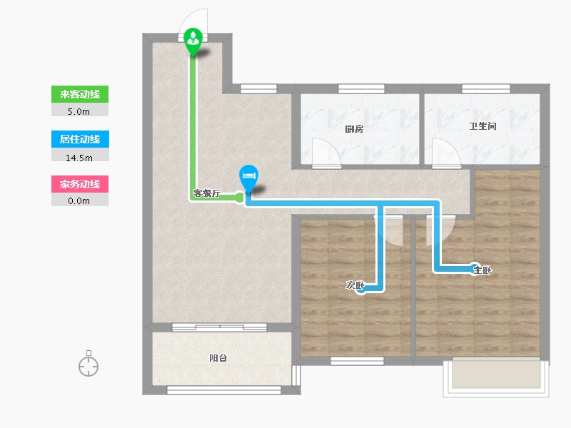 山西省-临汾市-公园壹号·公园道-74.00-户型库-动静线