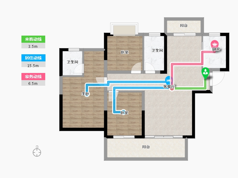 河南省-平顶山市-广诚美林府-100.80-户型库-动静线