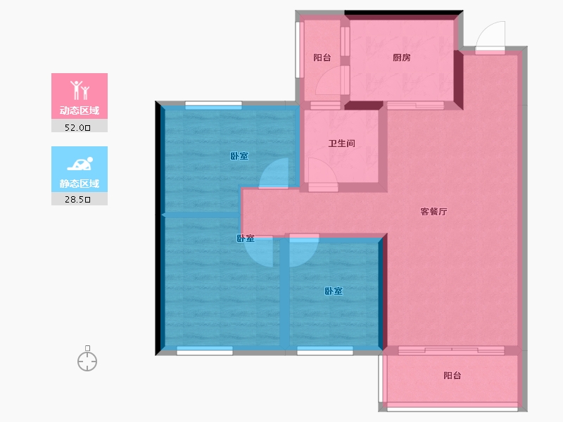 湖北省-孝感市-恒大城-70.92-户型库-动静分区