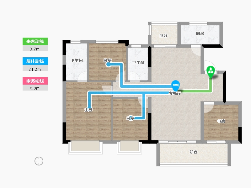 四川省-成都市-万达御湖龙湾-108.54-户型库-动静线