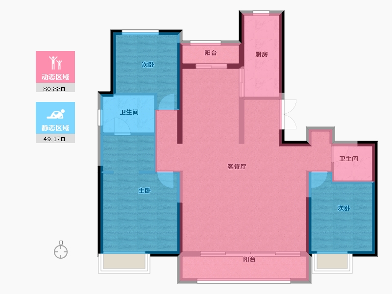 内蒙古自治区-包头市-中国铁建景晟学府-117.60-户型库-动静分区