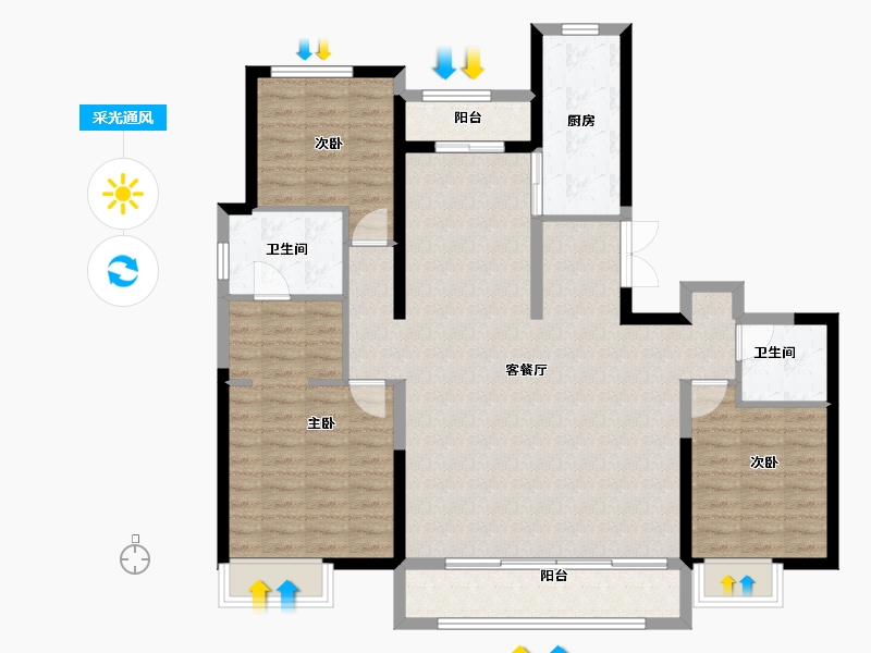 内蒙古自治区-包头市-中国铁建景晟学府-117.60-户型库-采光通风