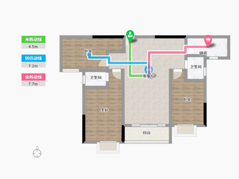 湖北省-孝感市-春晓苑二期-94.94-户型库-动静线