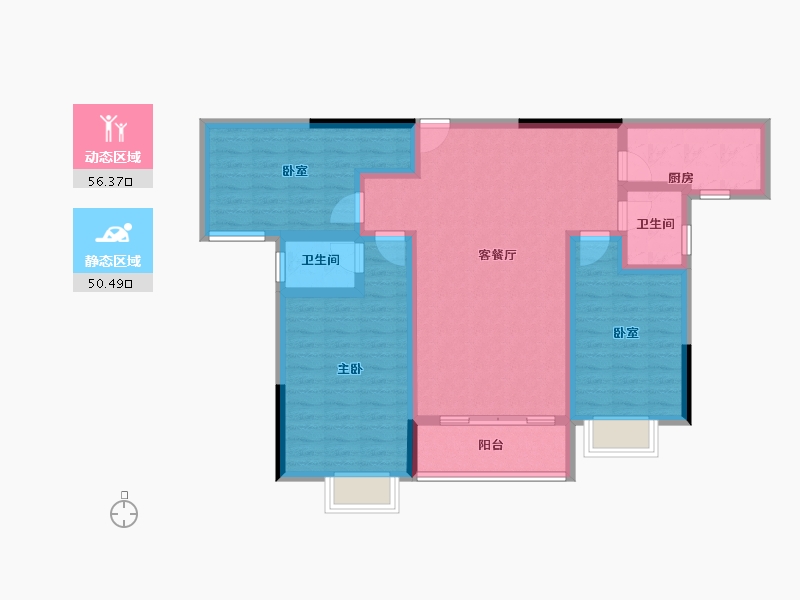 湖北省-孝感市-春晓苑二期-94.94-户型库-动静分区