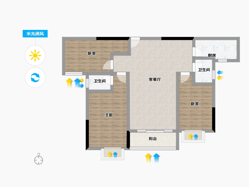 湖北省-孝感市-春晓苑二期-94.94-户型库-采光通风