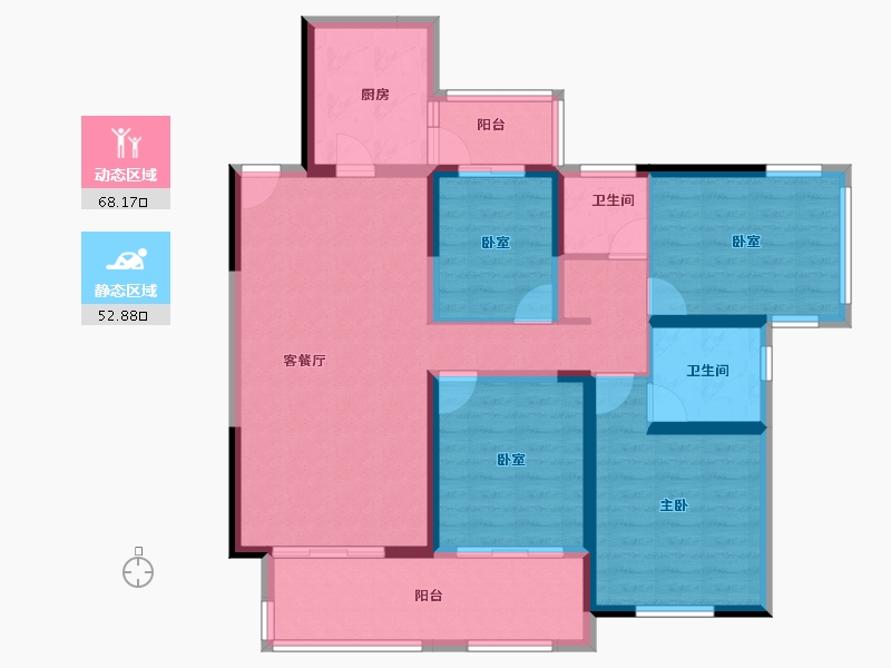 江苏省-泰州市-新峰尚-108.00-户型库-动静分区