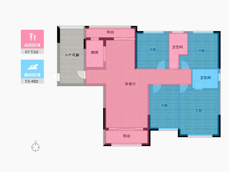 广西壮族自治区-桂林市-兴盛天鹅堡-127.86-户型库-动静分区