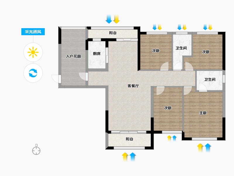 广西壮族自治区-桂林市-兴盛天鹅堡-127.86-户型库-采光通风