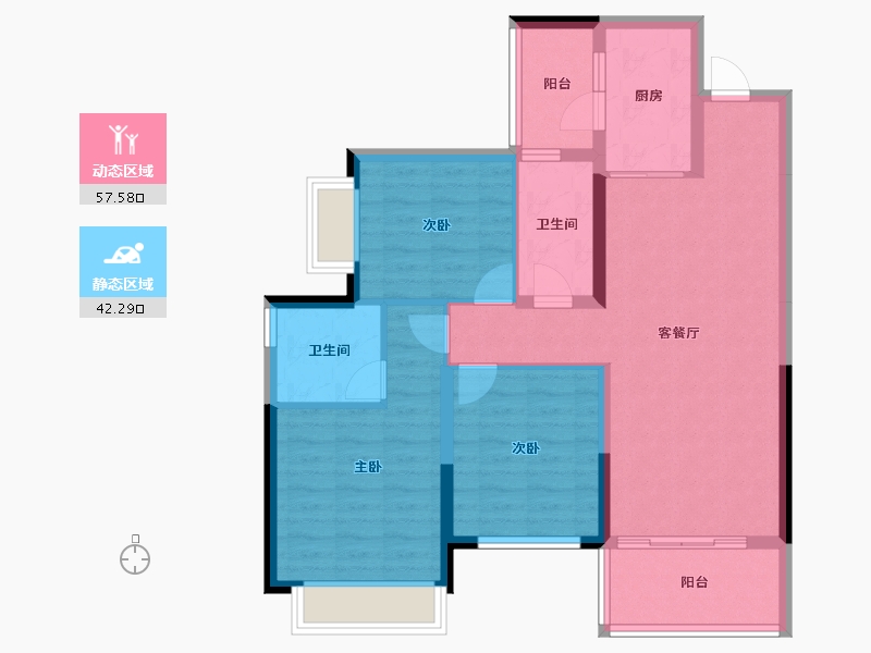 四川省-成都市-华润置地时代之城-89.08-户型库-动静分区