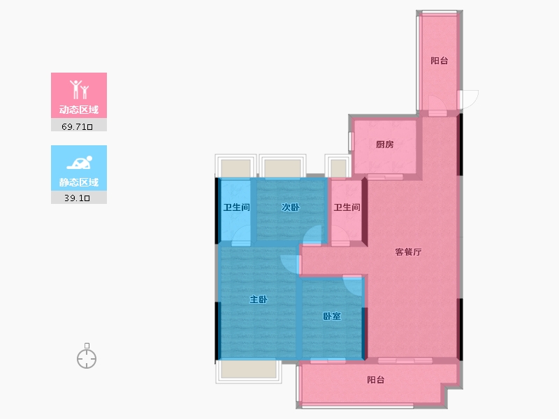 湖北省-孝感市-恒凯首府-96.11-户型库-动静分区