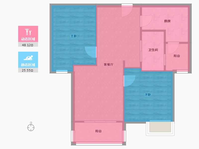 浙江省-杭州市-颐和山庄-79.00-户型库-动静分区