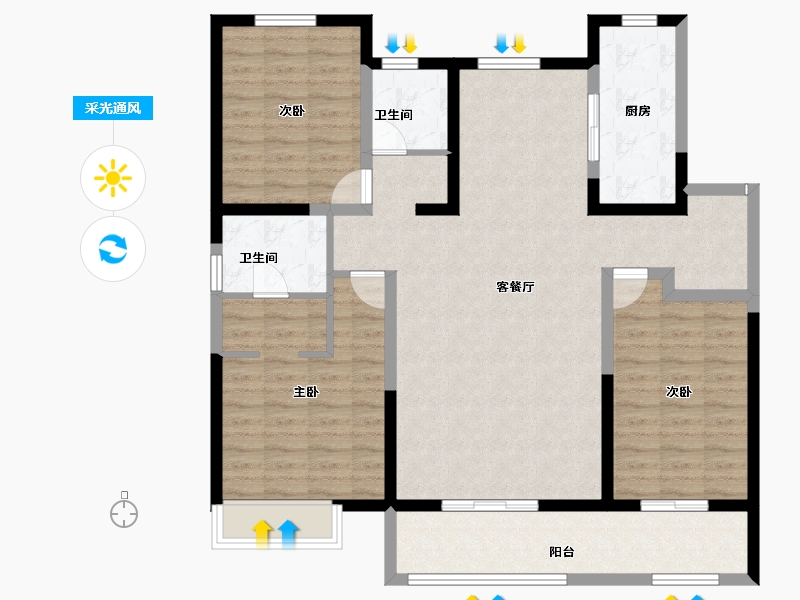 内蒙古自治区-包头市-中国铁建景晟学府-113.60-户型库-采光通风