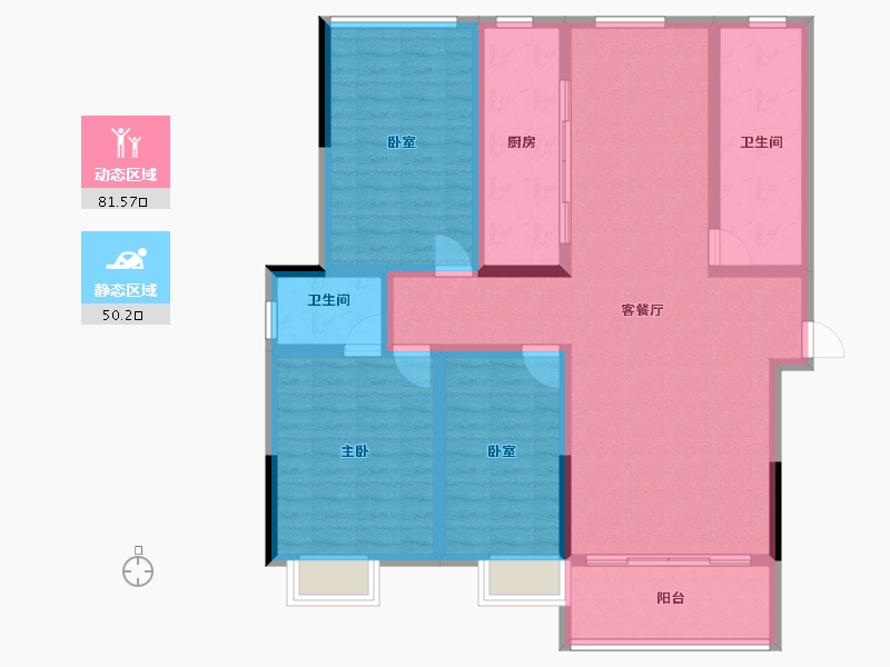 湖北省-孝感市-春晓苑二期-118.39-户型库-动静分区