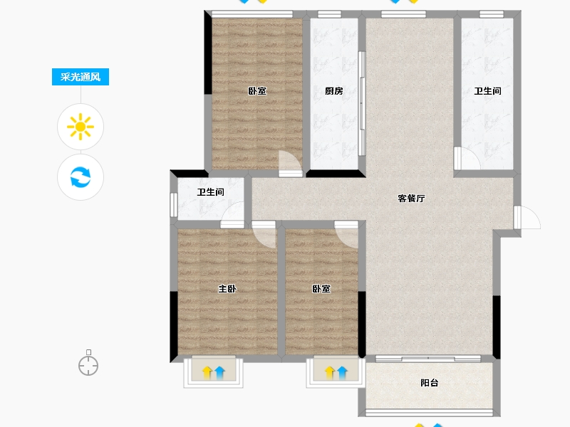 湖北省-孝感市-春晓苑二期-118.39-户型库-采光通风