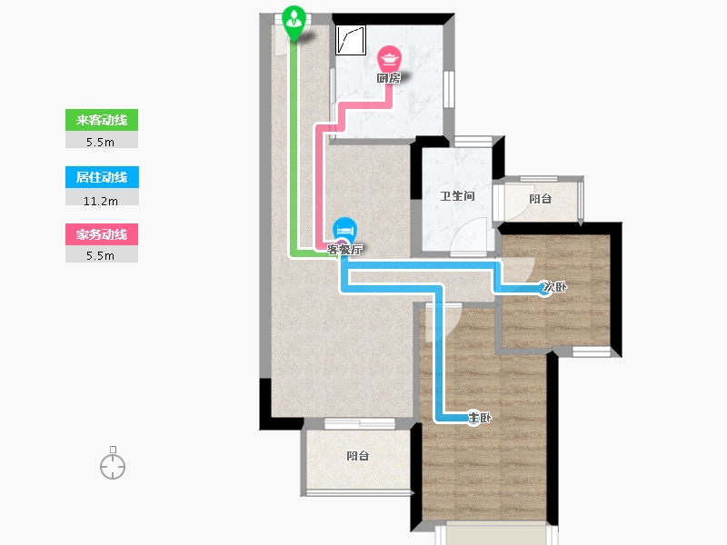 四川省-成都市-禹洲山河峯荟-52.87-户型库-动静线