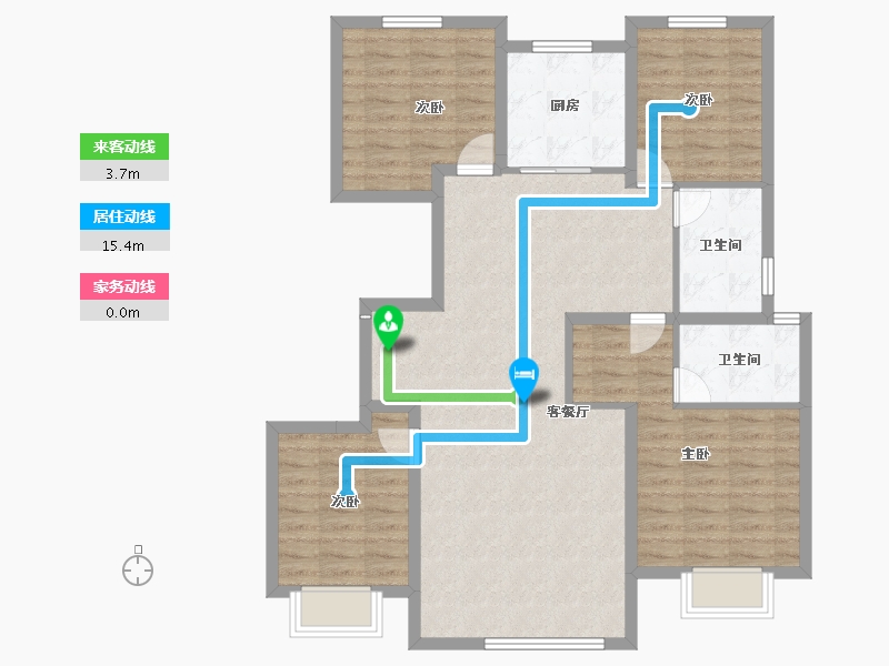 内蒙古自治区-包头市-远洲大都汇-104.09-户型库-动静线