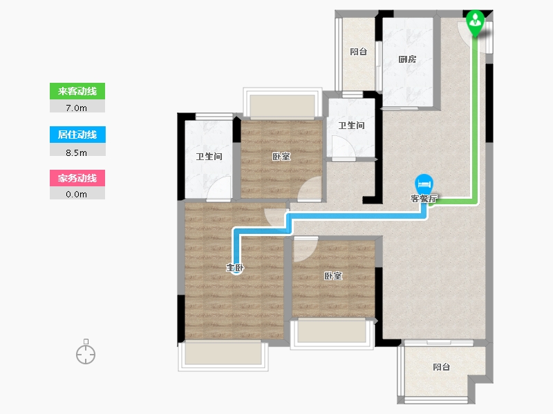 四川省-成都市-华侨城粼港樾府-87.90-户型库-动静线