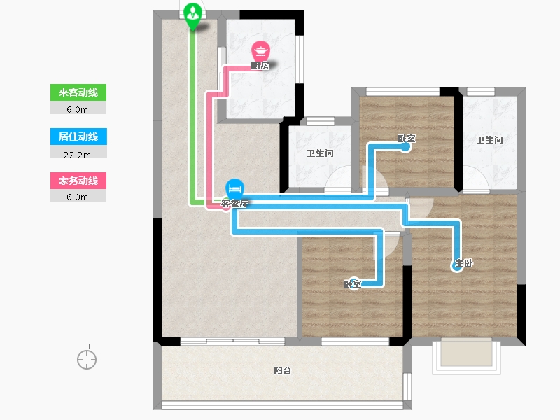 江苏省-泰州市-金通绿城春晓江南桃李春风-88.00-户型库-动静线