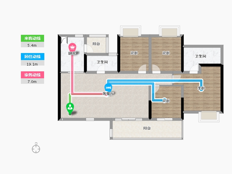 四川省-成都市-凯德世纪名邸东庭-115.48-户型库-动静线