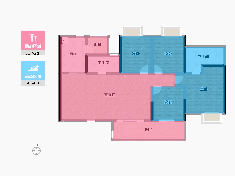 四川省-成都市-凯德世纪名邸东庭-115.48-户型库-动静分区