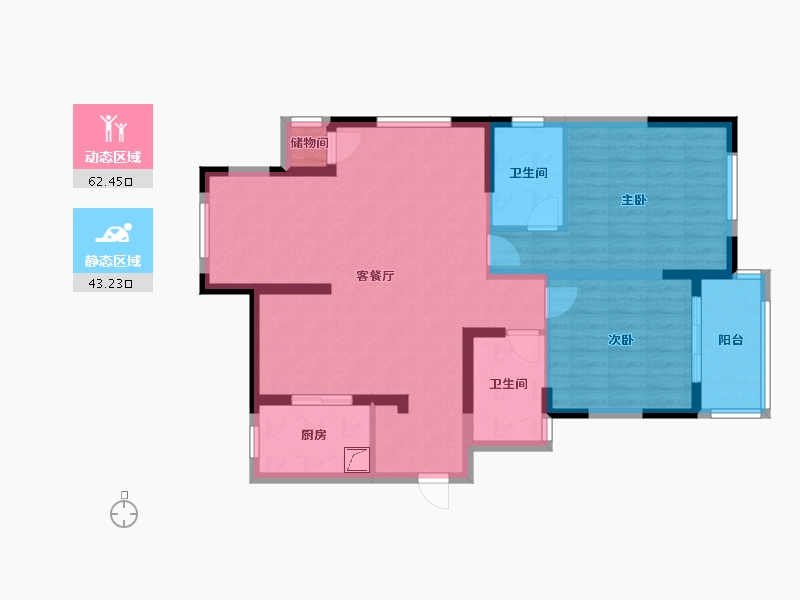 浙江省-杭州市-瑞立中央花城-127.47-户型库-动静分区