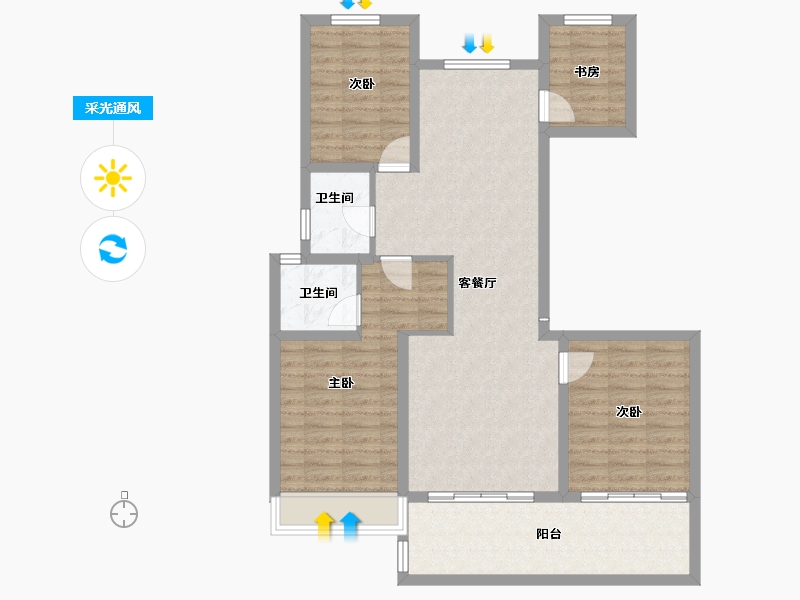 河南省-焦作市-滨和壹号-99.06-户型库-采光通风