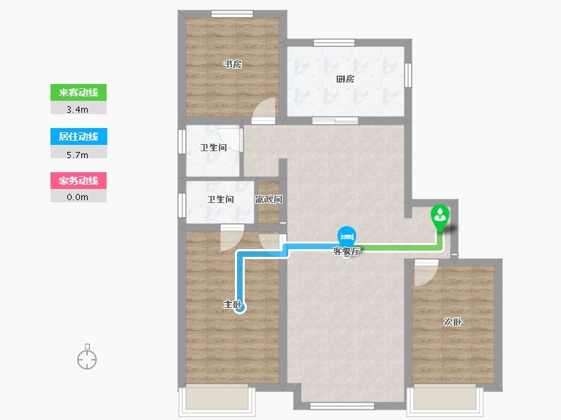 内蒙古自治区-包头市-万科城-93.54-户型库-动静线