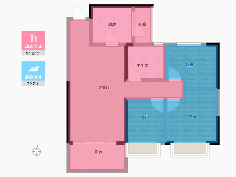 安徽省-六安市-新滨湖恒大文化旅游城-78.40-户型库-动静分区