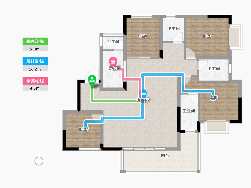 四川省-成都市-万达御湖龙湾-114.65-户型库-动静线