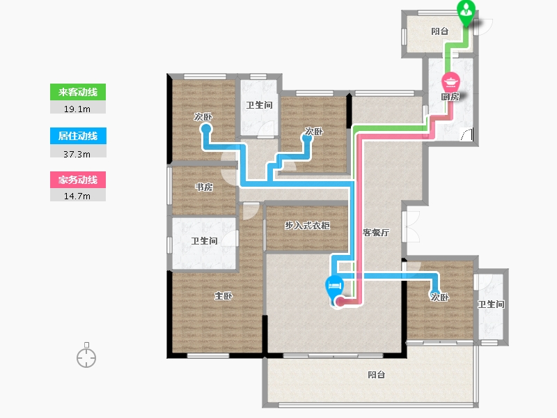 四川省-成都市-中建天府公馆-188.95-户型库-动静线