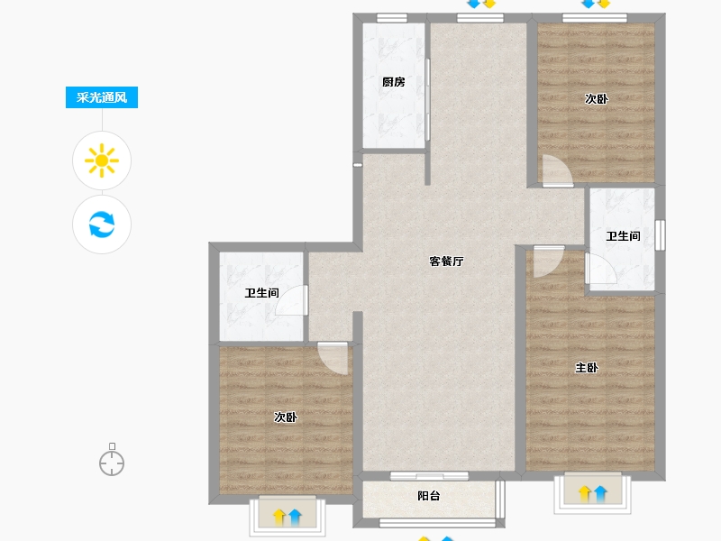 山西省-大同市-枫林逸景紫御府-109.40-户型库-采光通风