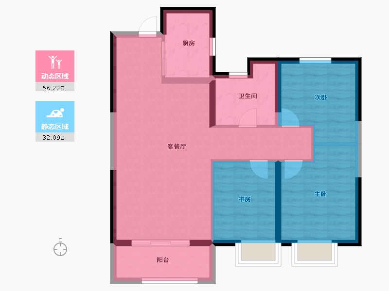 内蒙古自治区-包头市-中国铁建景晟学府-79.20-户型库-动静分区