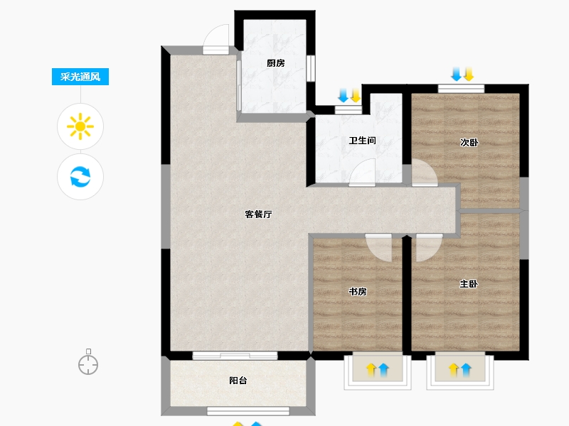 内蒙古自治区-包头市-中国铁建景晟学府-79.20-户型库-采光通风