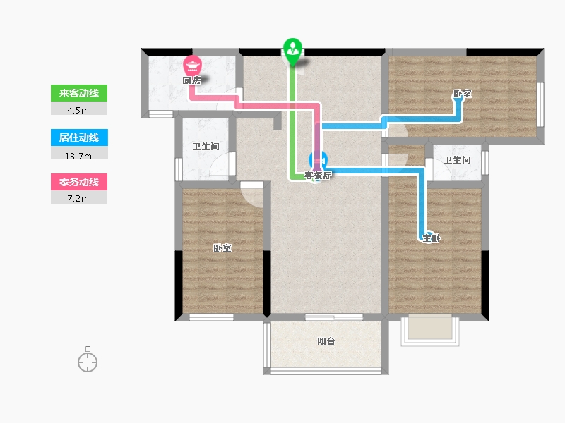 湖北省-孝感市-春晓苑二期-96.70-户型库-动静线