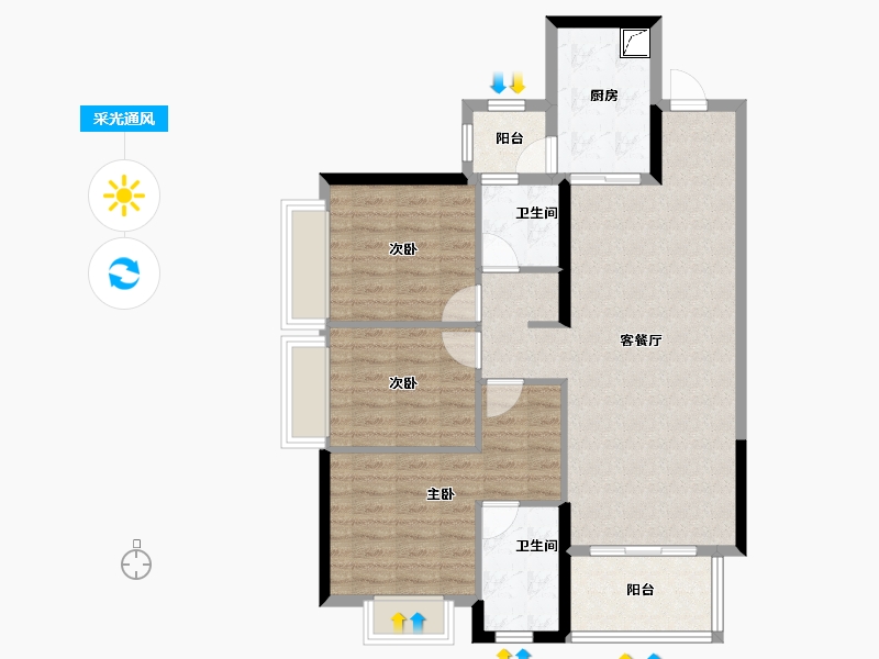 四川省-成都市-华润置地时代之城-92.80-户型库-采光通风