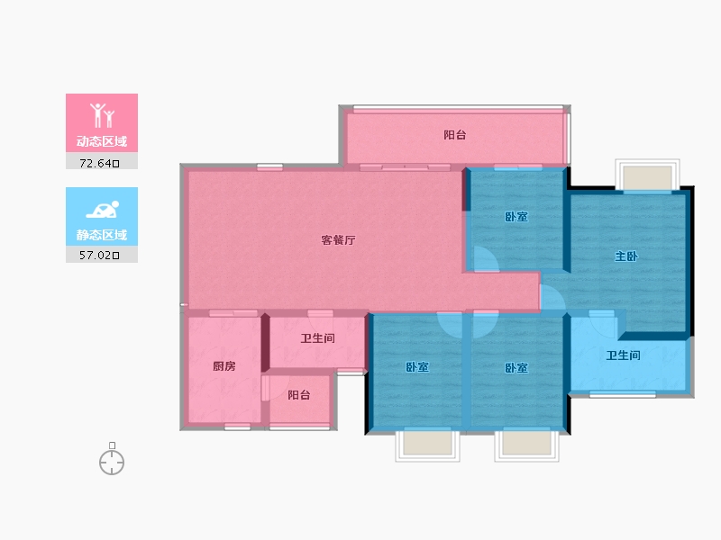 四川省-成都市-凯德世纪名邸东庭-116.13-户型库-动静分区