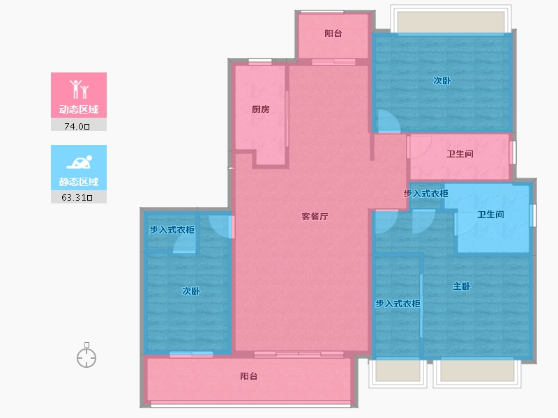 四川省-成都市-绿城金沙凤起朝鸣-124.96-户型库-动静分区