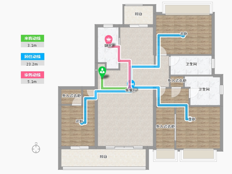 四川省-成都市-绿城金沙凤起朝鸣-124.96-户型库-动静线