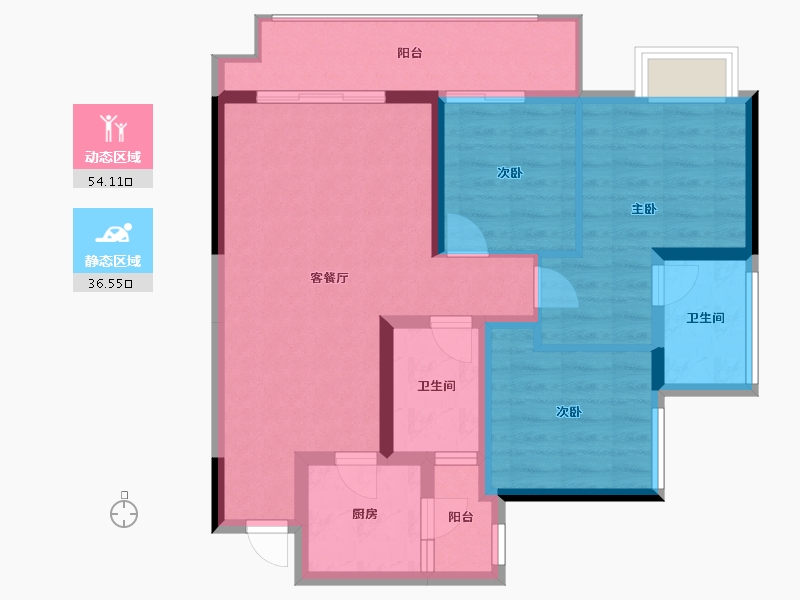 四川省-成都市-凯德世纪名邸东庭-80.25-户型库-动静分区