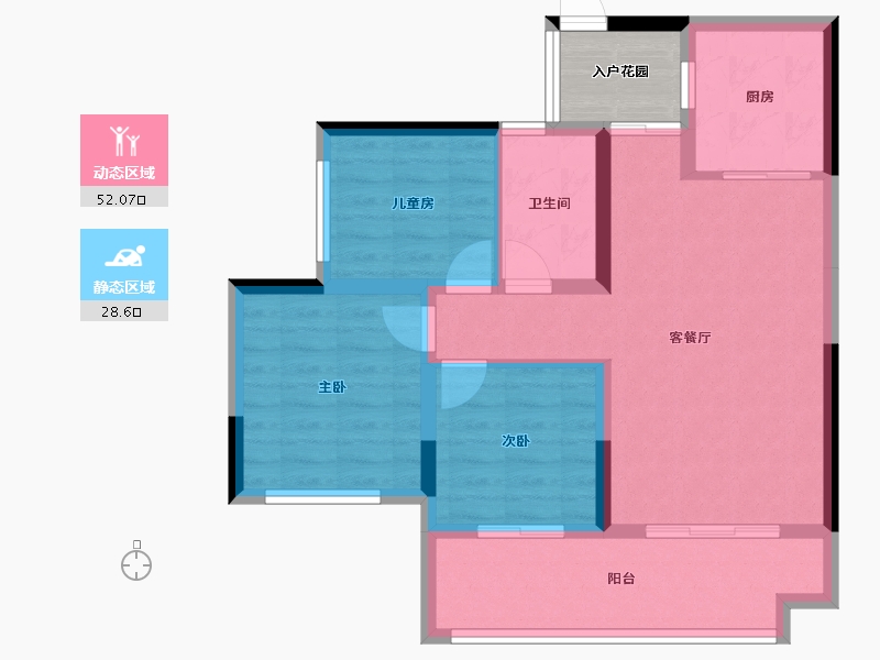 四川省-成都市-凯德世纪名邸东庭-75.37-户型库-动静分区