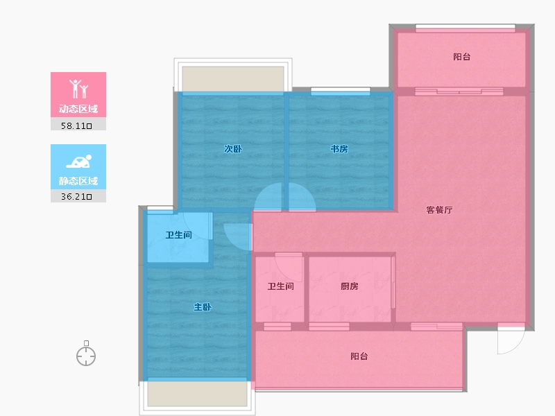 广西壮族自治区-桂林市-兴盛天鹅堡-84.99-户型库-动静分区