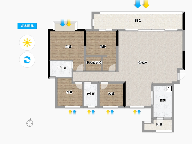 四川省-成都市-中建天府公馆-133.95-户型库-采光通风