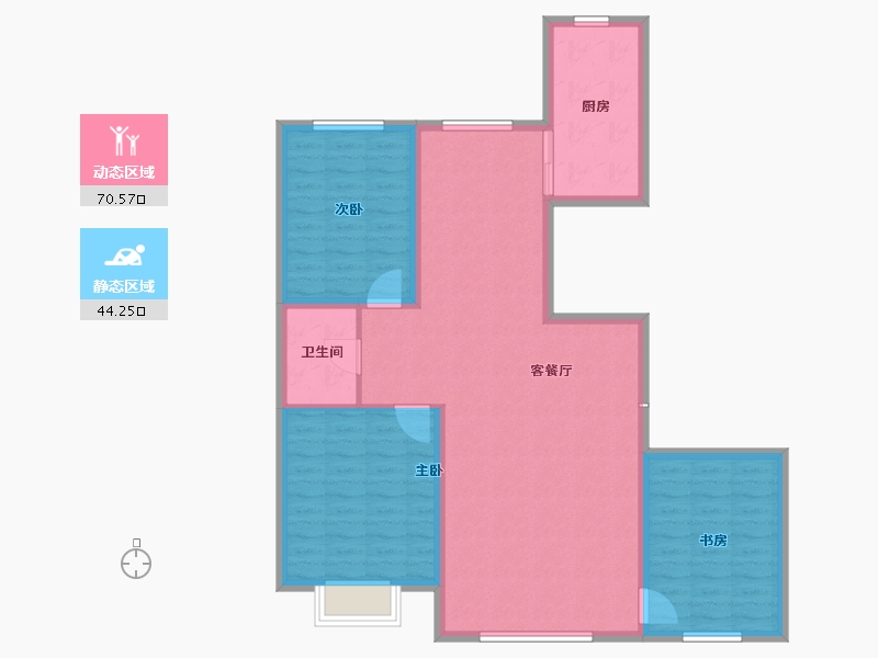 内蒙古自治区-包头市-东方壹号院-104.50-户型库-动静分区