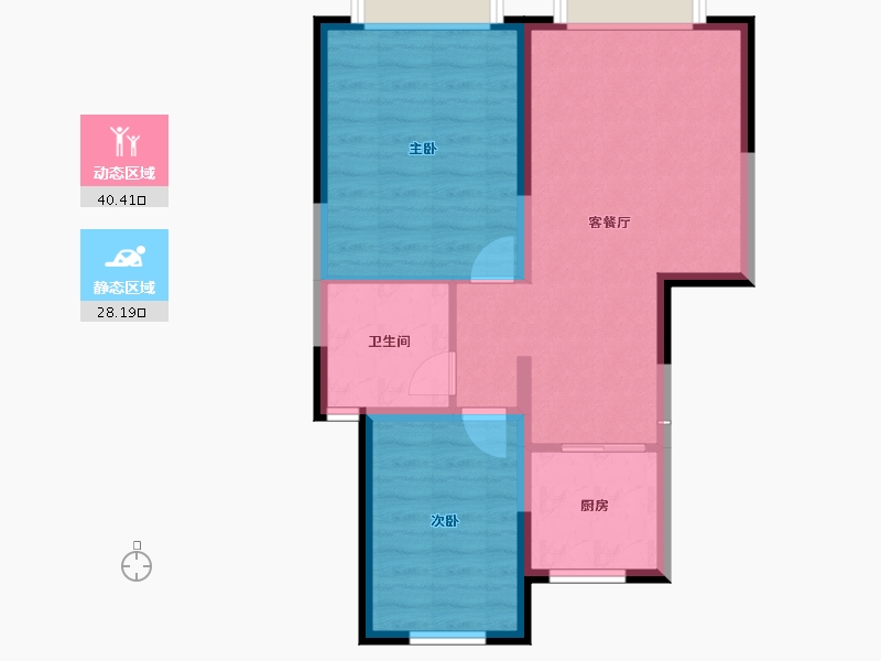 新疆维吾尔自治区-阿克苏地区-金凤凰百合公寓-61.43-户型库-动静分区