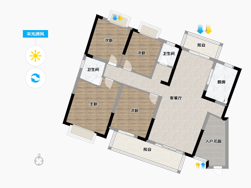 湖南省-永州市-京华雅郡-150.00-户型库-采光通风